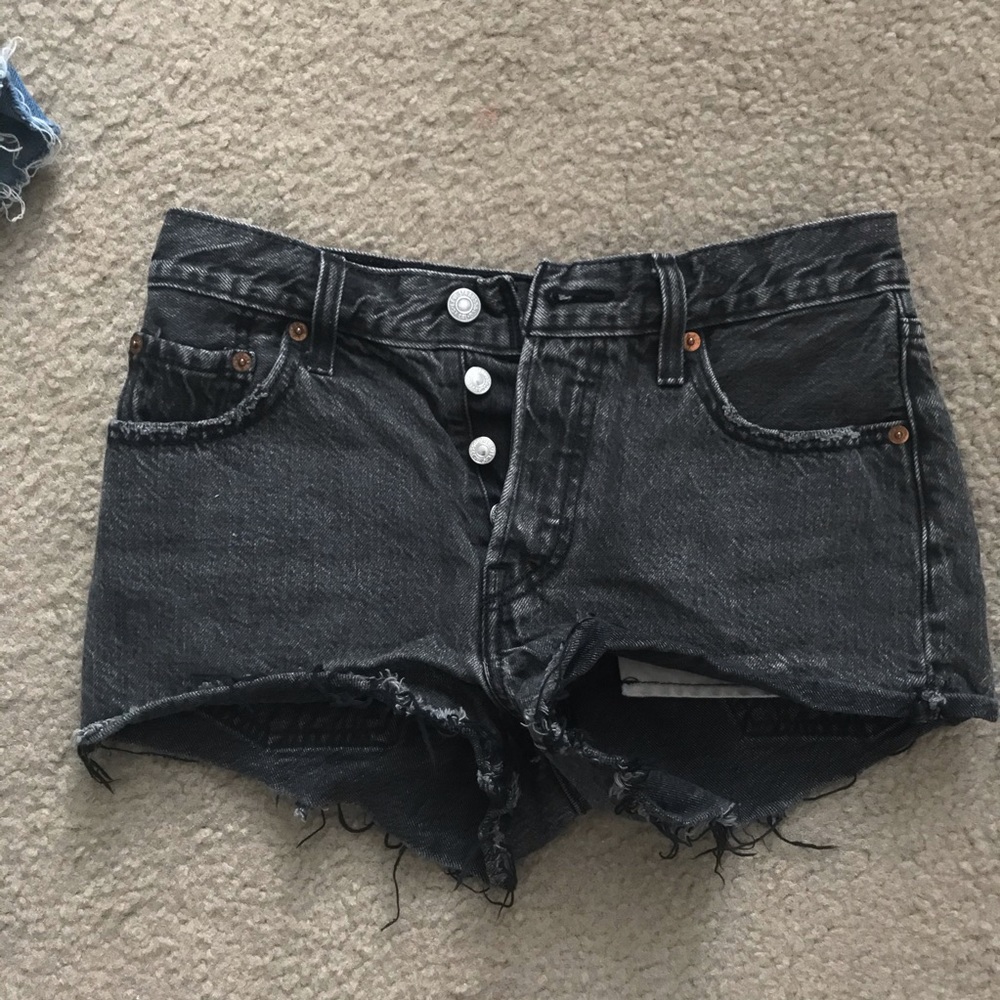 Levi's Black Acid Wash Shorts
